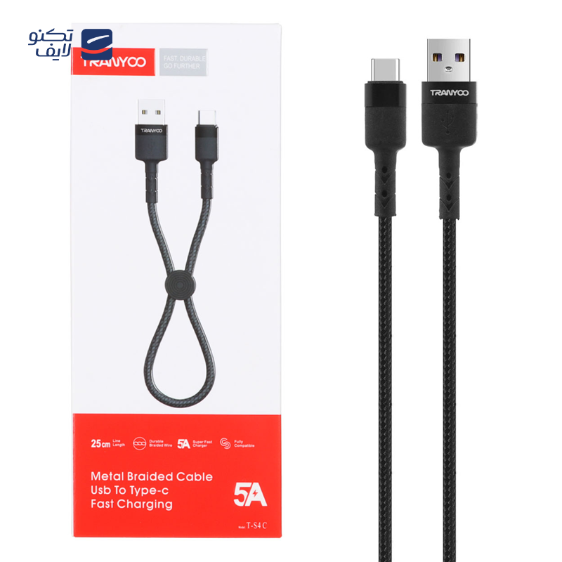 gallery-کابل تایپ سی ترانیو مدل T-S18C طول 25 سانتی‌ متر copy.png