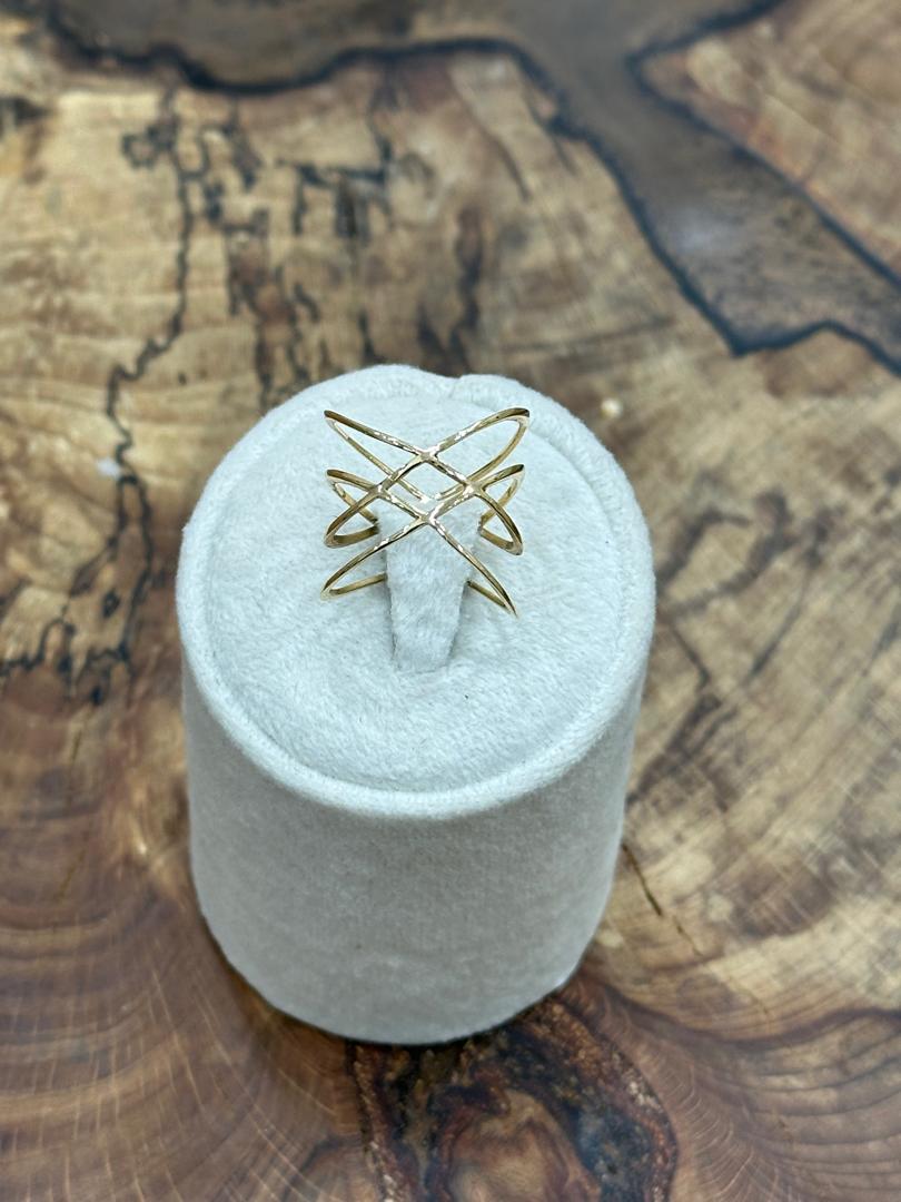 انگشتر طلا 18 عیار اپال گلد مدل ضربدری