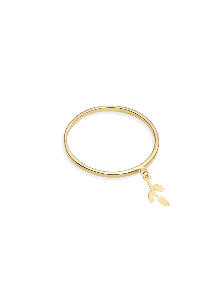 انگشتر طلا 18عیار اپال گلد مدل  آویز برگ زیتون