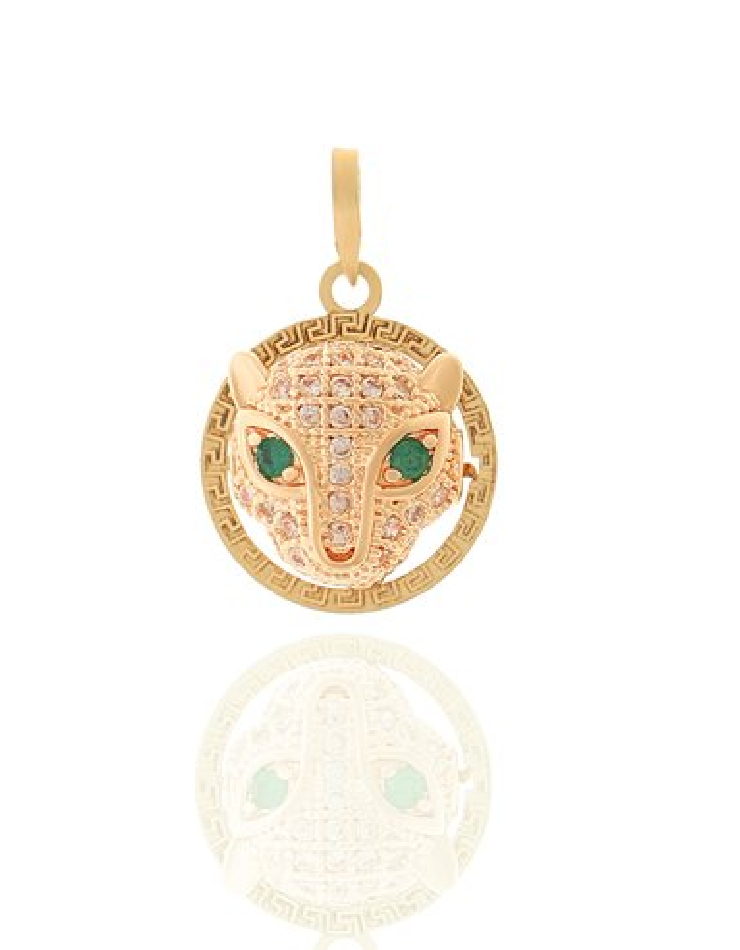 پلاک طلا 18عیار اپال گلد مدل  پنتر الماسی سفید 0151