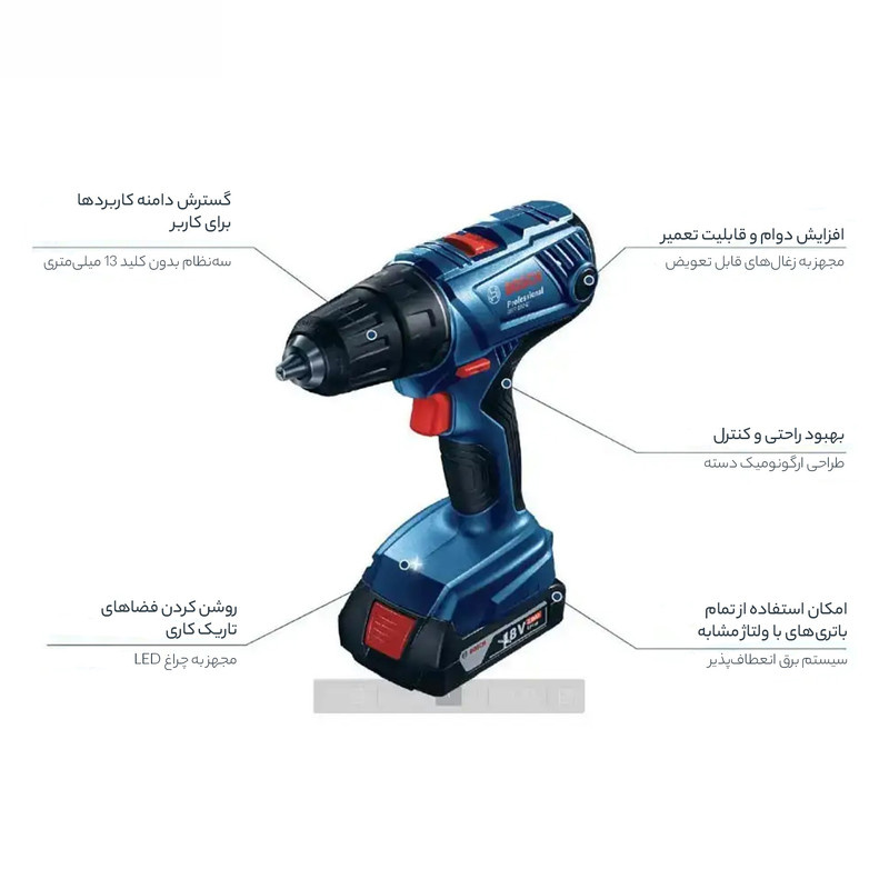 دریل پیچ گوشتی شارژی چکشی بوش مدل GSR 180 LI دریل پیچ گوشتی شارژی چکشی بوش مدل GSR 180 LI
