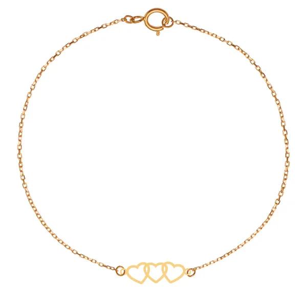 دستبند بافت طلا 18عیار اپال گلد مدل 3 قلب 08 دستبند بافت طلا 18عیار اپال گلد مدل 3 قلب 08