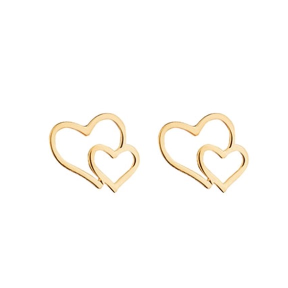 گوشواره طلا 18عیار پال گلد مدل دوقلب توخالی N0247 گوشواره طلا 18عیار پال گلد مدل دوقلب توخالی N0247
