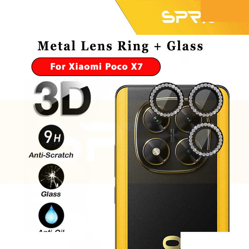 محافظ لنز دوربین اسپریگ مدل Ring Metal Diamond مناسب برای گوشی موبایل شیائومی Poco X7 محافظ لنز دوربین اسپریگ مدل Ring Metal Diamond مناسب برای گوشی موبایل شیائومی Poco X7