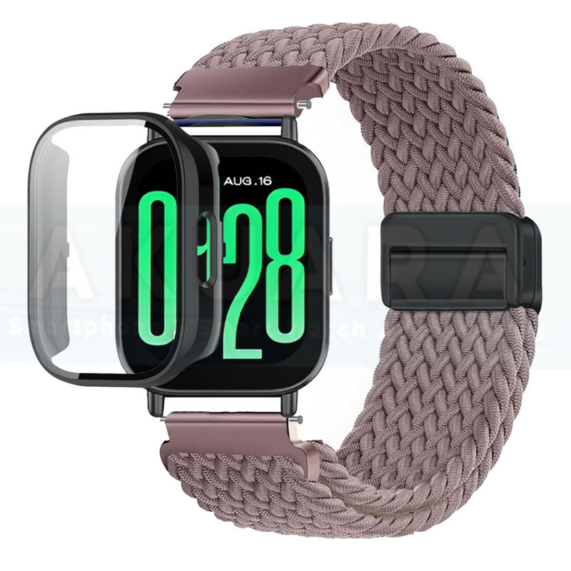 بند آکوآرا مدل Woven solomag AK bkGRDH مناسب برای ساعت هوشمند شیائومی Redmi Watch 5 Active 49mm به همراه کاور بند آکوآرا مدل Woven solomag AK bkGRDH مناسب برای ساعت هوشمند شیائومی Redmi Watch 5 Active 49mm به همراه کاور