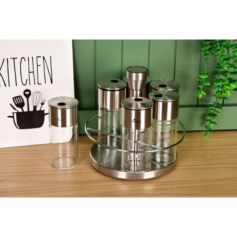 ست جا ادویه 6 پارچه یونیک کد 1620 به همراه استند