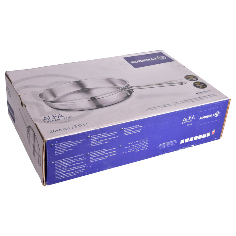 تابه استیل کرکماز مدل Alfa کد 1023 سایز 26 تابه استیل کرکماز مدل Alfa کد 1023 سایز 26