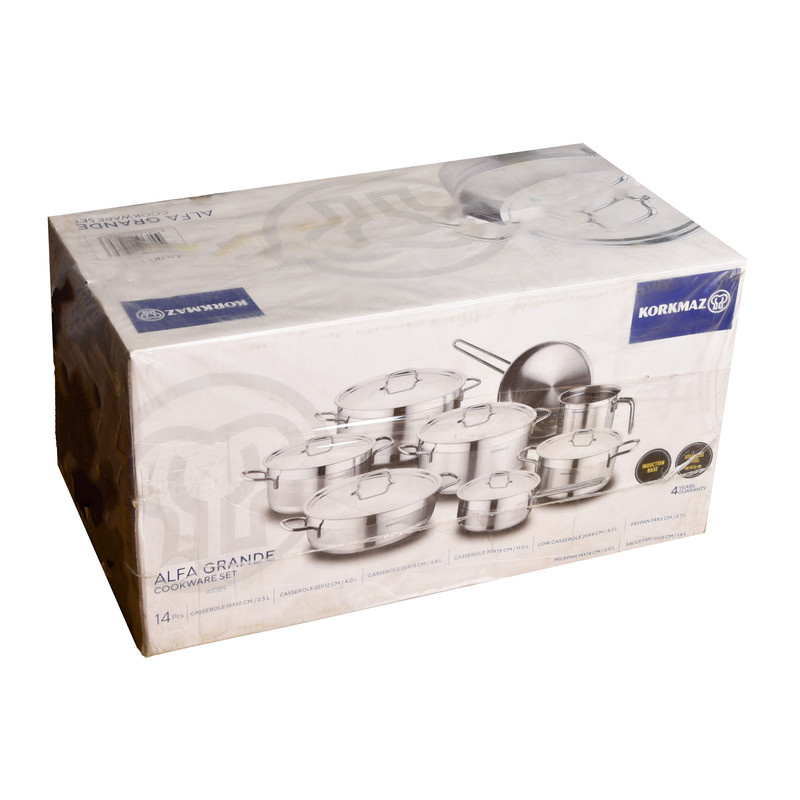 سرویس قابلمه و تابه 14 پارچه کرکماز مدل آلفا گرند کد 1089 سرویس قابلمه و تابه 14 پارچه کرکماز مدل آلفا گرند کد 1089