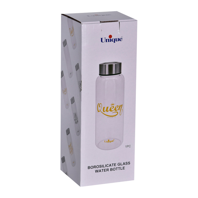 بطری شیشه ای یونیک طرح queen کد 3052