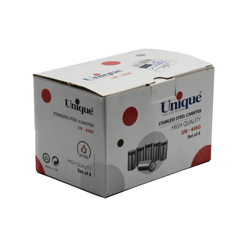 جا ادویه یونیک مدل استیل کد 4490 مجموعه 6 عددی