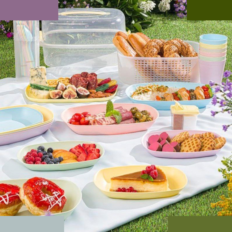 سبد پیک نیک 42 پارچه لیمون مدل پاستیلی