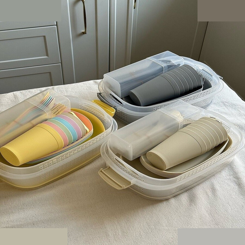 سبد پیک نیک 42 پارچه لیمون مدل پاستیلی کد 2438