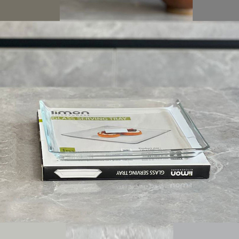 شیرینی خوری لیمون مدل مربع شیشه ای کد 2286