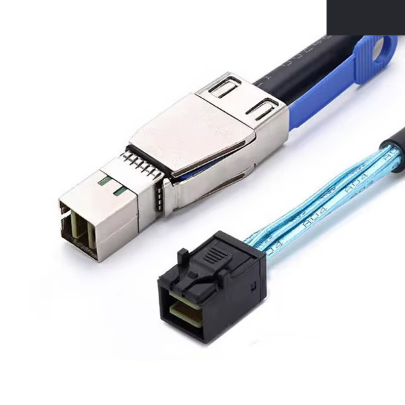 کابل Mini SAS HD SFF-8644 به SFF-8643 اسمارطور مناسب برای RAID و سرور مدل SM231 طول 1 متر کابل Mini SAS HD SFF-8644 به SFF-8643 اسمارطور مناسب برای RAID و سرور مدل SM231 طول 1 متر