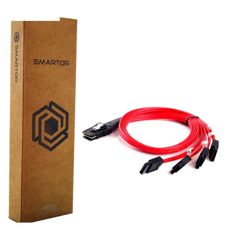 کابل تبدیل Mini SAS SFF-8087 به چهار SATA اسمارطور مدل SM75 کابل تبدیل Mini SAS SFF-8087 به چهار SATA اسمارطور مدل SM75
