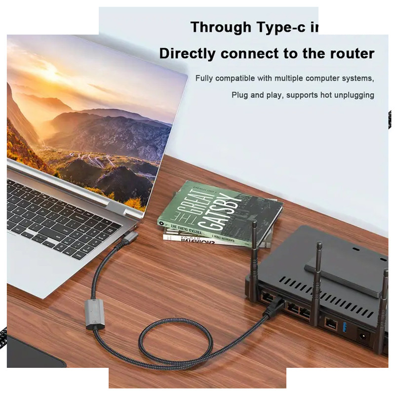 کابل تبدیل RJ45 به USB-C اسمارطور مدل RJ-C-90 طول 1.2 متر کابل تبدیل RJ45 به USB-C اسمارطور مدل RJ-C-90 طول 1.2 متر