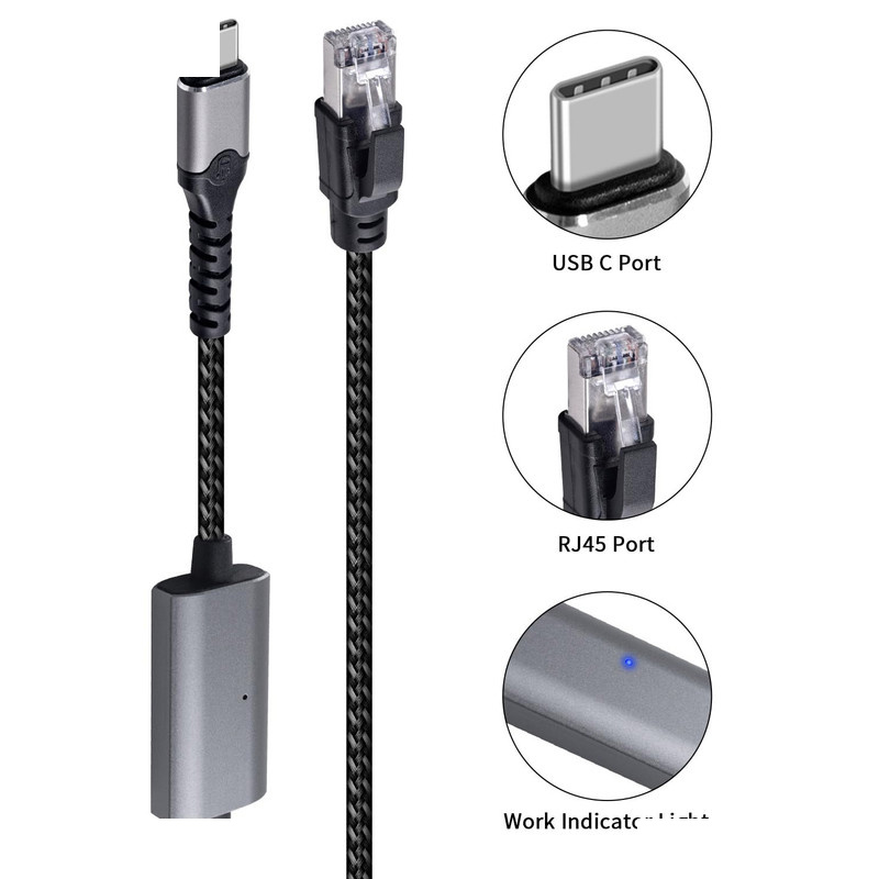 کابل تبدیل RJ45 به USB-C اسمارطور مدل RJ-C کابل تبدیل RJ45 به USB-C اسمارطور مدل RJ-C