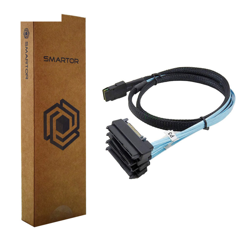 کابل تبدیل Mini SAS SFF-8087 به چهار پورت 29pin SFF-8482 با تغذیه ساتا 15 پین اسمارطور مدل SM275 کابل تبدیل Mini SAS SFF-8087 به چهار پورت 29pin SFF-8482 با تغذیه ساتا 15 پین اسمارطور مدل SM275