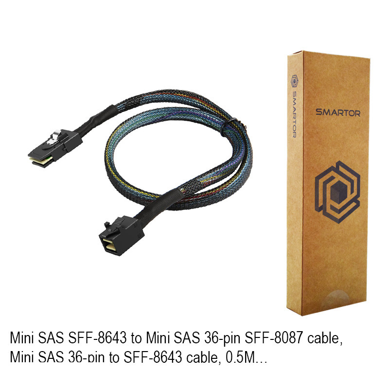 کابل تبدیل داخلی HD Mini SAS SFF-8643 به SFF-8087 36Pin اسمارطور مدل SM135 کابل تبدیل داخلی HD Mini SAS SFF-8643 به SFF-8087 36Pin اسمارطور مدل SM135