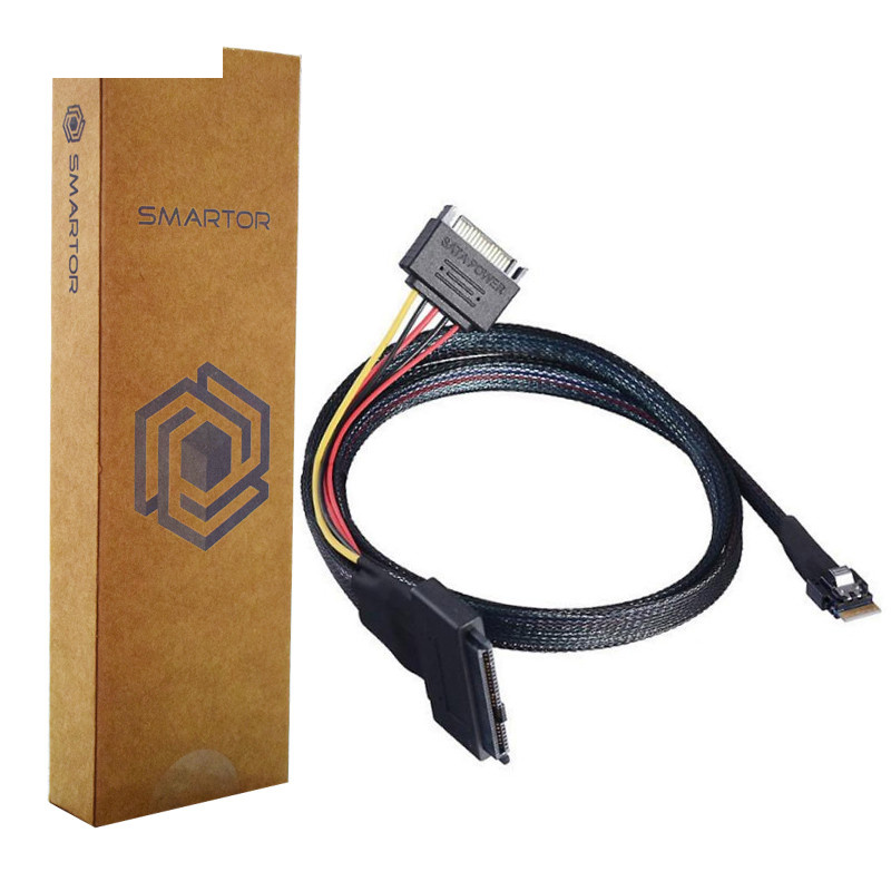 کابل تبدیل SFF-8654 4i به SFF-8639 U.2 NVMe / SATA اسمارطور مدل SM65 کابل تبدیل SFF-8654 4i به SFF-8639 U.2 NVMe / SATA اسمارطور مدل SM65