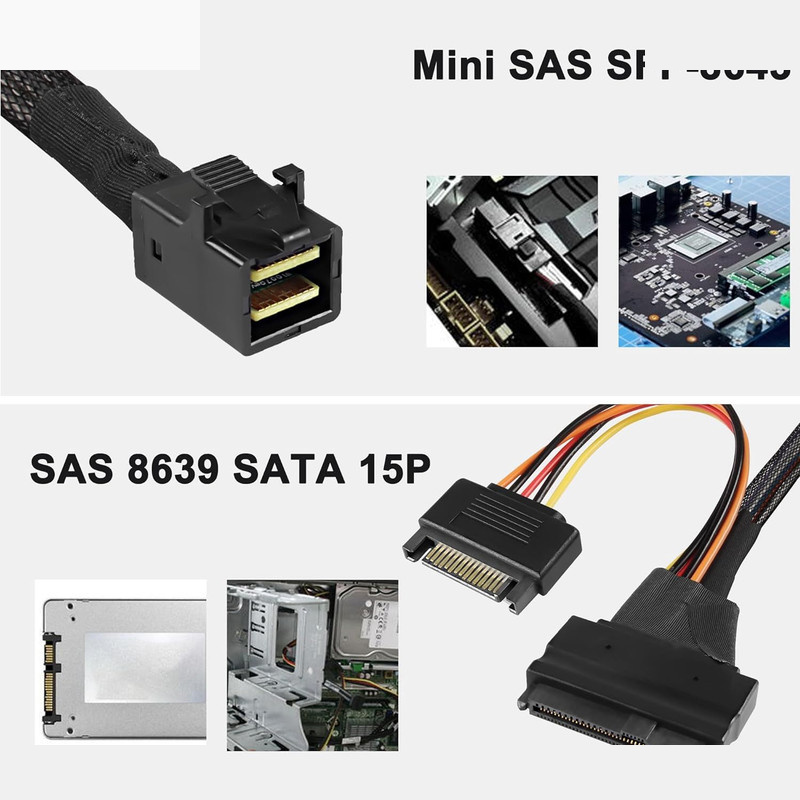 کابل تبدیل Mini SAS SFF-8643 به SAS 8639 / SATA اسمارطور مدل SM55 طول 0.5 متر کابل تبدیل Mini SAS SFF-8643 به SAS 8639 / SATA اسمارطور مدل SM55 طول 0.5 متر