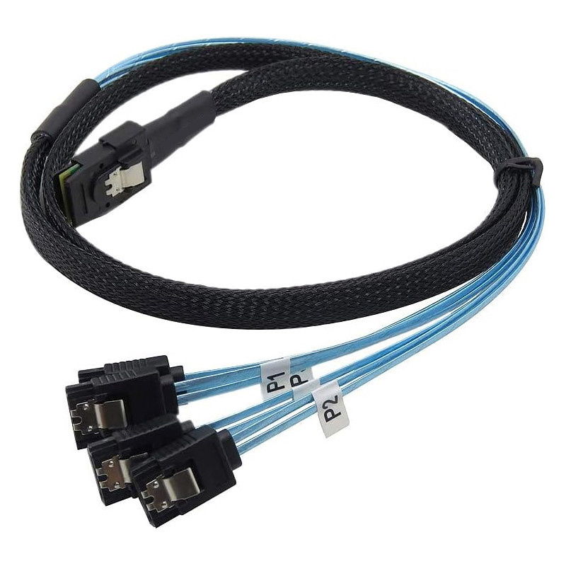 کابل تبدیل 1 به 4 Mini SAS SFF-8087 به SATA اسمارطور مدل SM15 کابل تبدیل 1 به 4 Mini SAS SFF-8087 به SATA اسمارطور مدل SM15