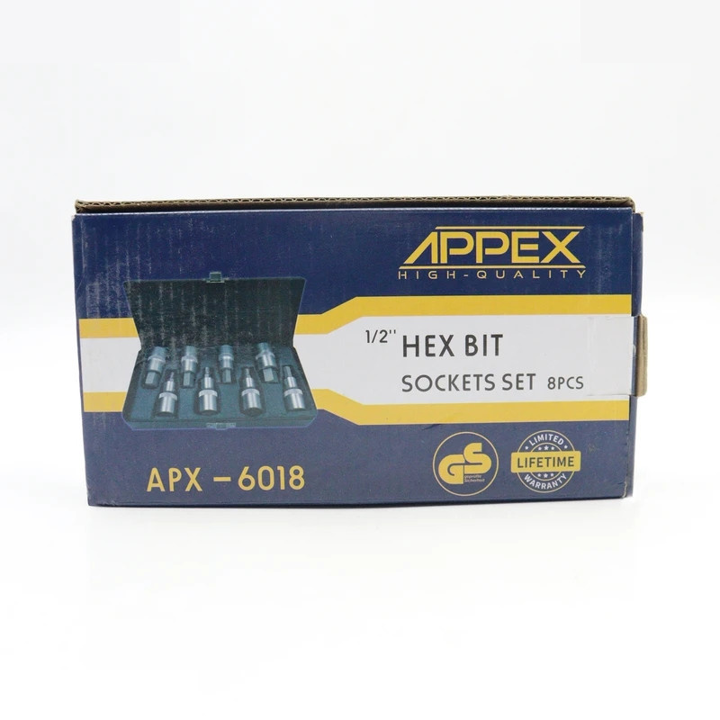 آچار بکس اپکس مدل AJ-APX-6018-1\2 INCH مجموعه 8عددی آچار بکس اپکس مدل AJ-APX-6018-1\2 INCH مجموعه 8عددی