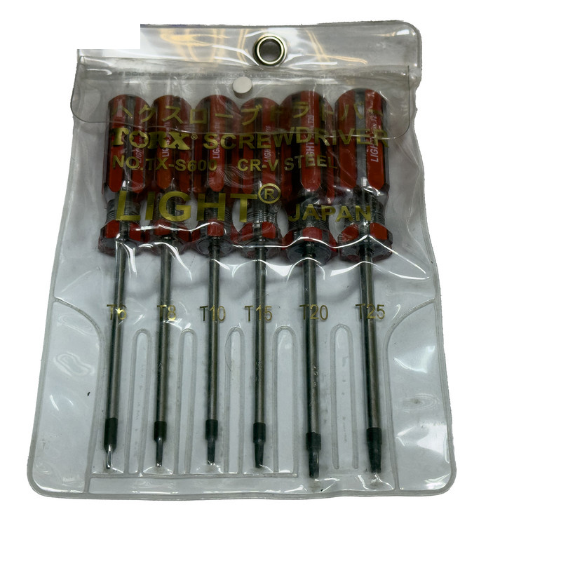 پیچ گوشتی لایت مدل SMT-LIGHT-JAPAN--T6-T25-6cs بسته 6 عددی پیچ گوشتی لایت مدل SMT-LIGHT-JAPAN--T6-T25-6cs بسته 6 عددی