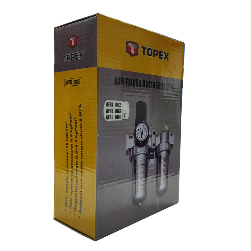 واحد مراقبت پنوماتیک  کمپرسور تاپکس مدل دو قلو کد SMT-TOPEX-AFRL-AIR FILTERAND REGULATOR-1/2