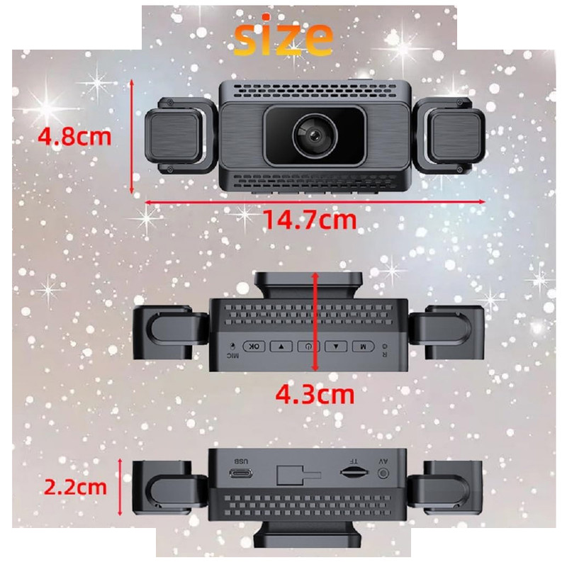 دوربین ثبت وقایع خودرو مدل 4 لنز کد S22-WiFi به همراه دوربین عقب