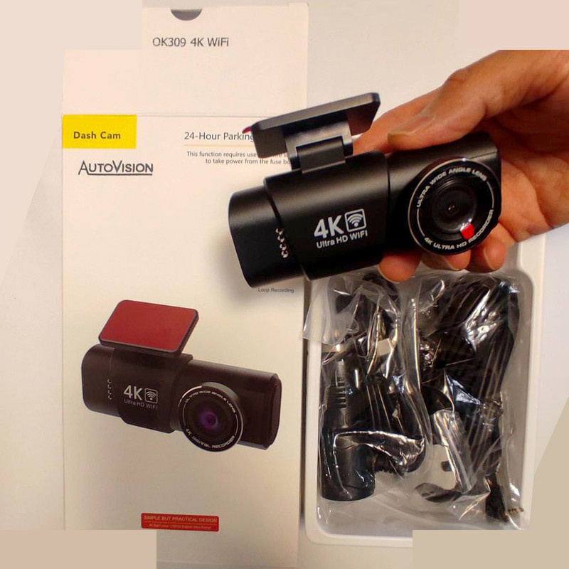 دوربین ثبت وقایع خودرو اتوویژن مدل OK309-4K+WiFi به همراه دوربین عقب