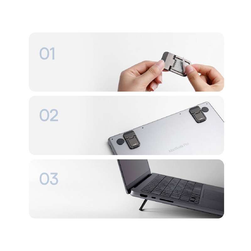 پایه نگهدارنده لپ تاپ باسئوس مدل Slim Laptop Kickstand LUZC000013 بسته 2 عددی پایه نگهدارنده لپ تاپ باسئوس مدل Slim Laptop Kickstand LUZC000013 بسته 2 عددی