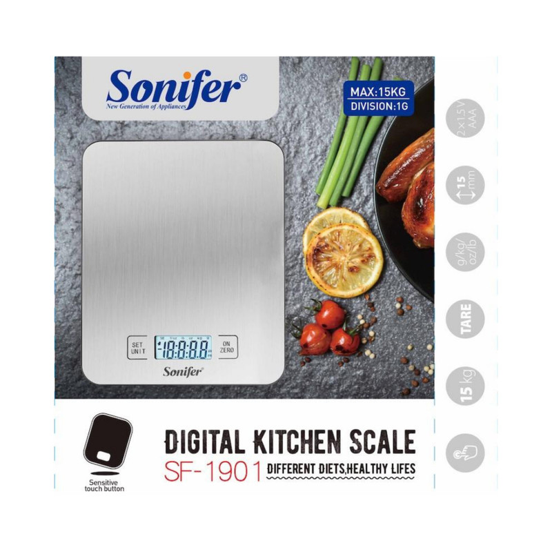 ترازوی آشپزخانه سونیفر مدل SF-1901 ترازوی آشپزخانه سونیفر مدل SF-1901