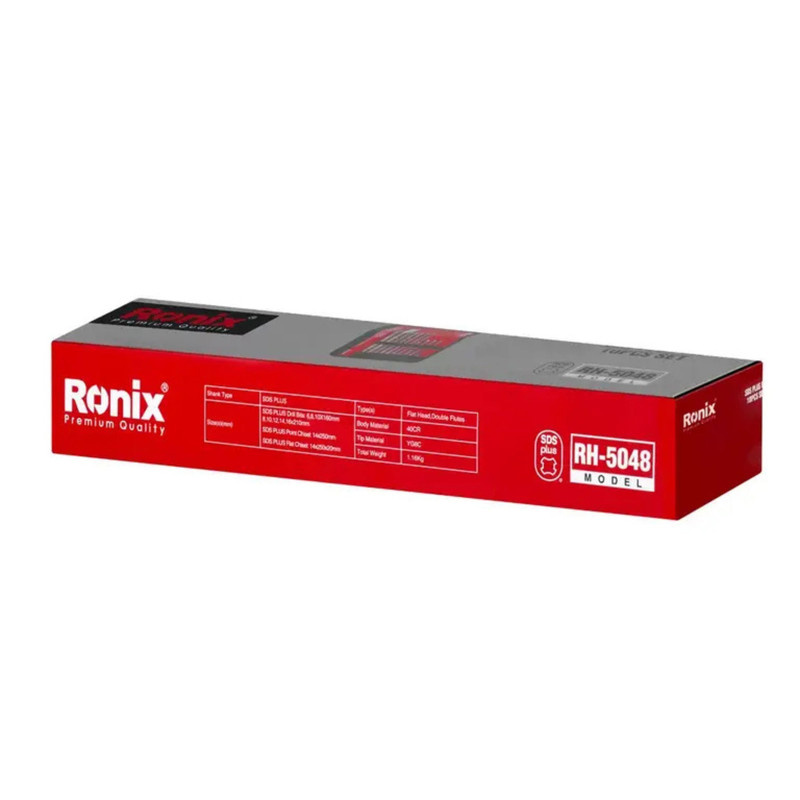 ست مته و قلم چهار شیار رونیکس مدل RH-5048 سایز 8 تا 16 میلیمتر مجموعه 10 عددی ست مته و قلم چهار شیار رونیکس مدل RH-5048 سایز 8 تا 16 میلیمتر مجموعه 10 عددی