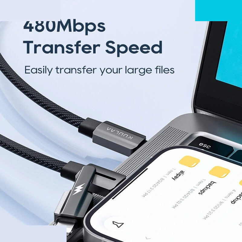 کابل تبدیل USB-C به USB-C / لایتنینگ  کولا مدل KL-X72 طول 2 متر