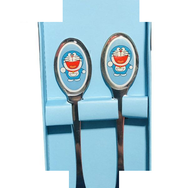 ست قاشق و چنگال غذا خوری کودک دورامون کد 3207 بسته 2 عددی