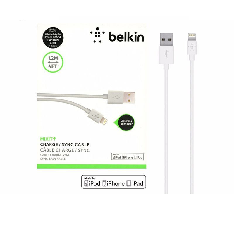 کابل تبدیل USB به لایتنینگ مدل F8J023BT04-WHT طول 1.2 متر کابل تبدیل USB به لایتنینگ مدل F8J023BT04-WHT طول 1.2 متر
