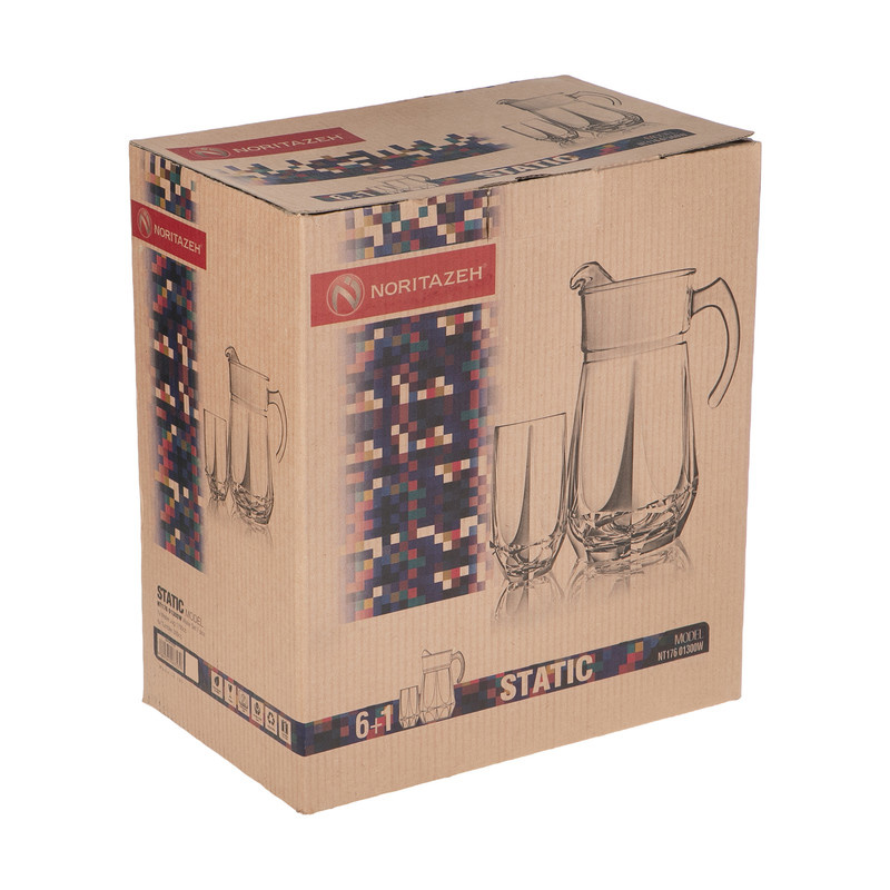 سرویس پارچ و ليوان 7 پارچه نوری تازه مدل استاتيک کد NT17601300W سرویس پارچ و ليوان 7 پارچه نوری تازه مدل استاتيک کد NT17601300W