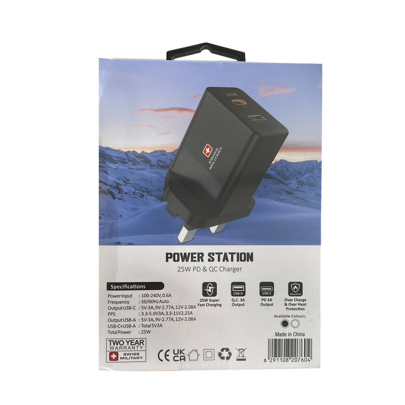 آداپتور شارژر 25 وات سوییس میلیتری مدل Power Station 25W آداپتور شارژر 25 وات سوییس میلیتری مدل Power Station 25W