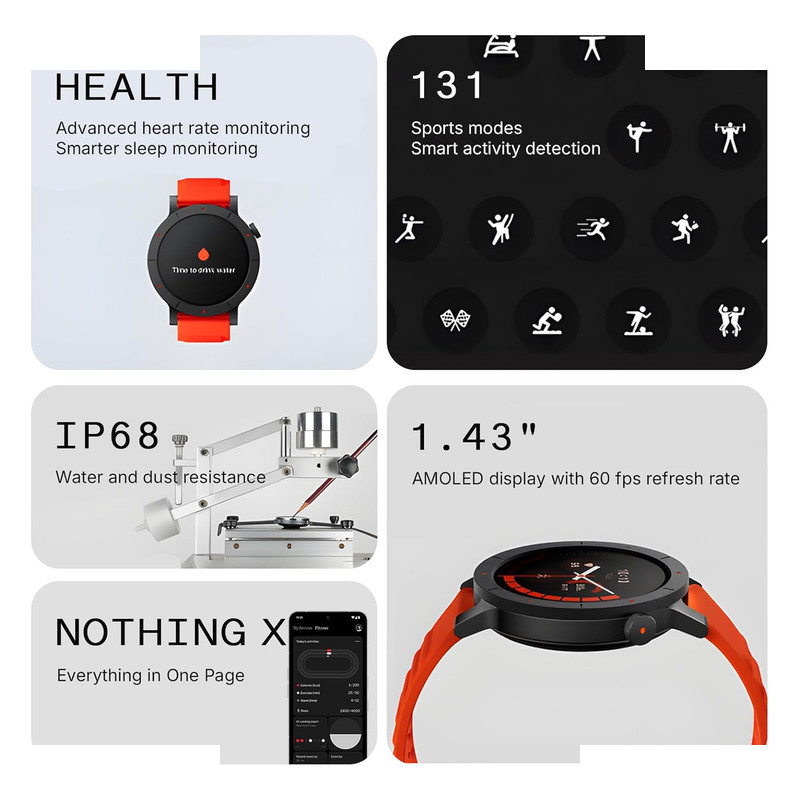ساعت هوشمند 47 میلیمتری ناتینگ مدل CMF Watch Pro 3 با بند سیلیکونی ساعت هوشمند 47 میلیمتری ناتینگ مدل CMF Watch Pro 3 با بند سیلیکونی