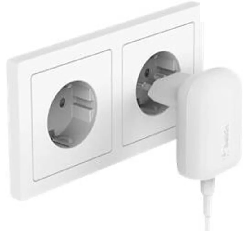 شارژر دیواری بلکین مدل WCA005vf1MWH-B5 USB-C PD PPS به همراه کابل لایتنینگ شارژر دیواری بلکین مدل WCA005vf1MWH-B5 USB-C PD PPS به همراه کابل لایتنینگ