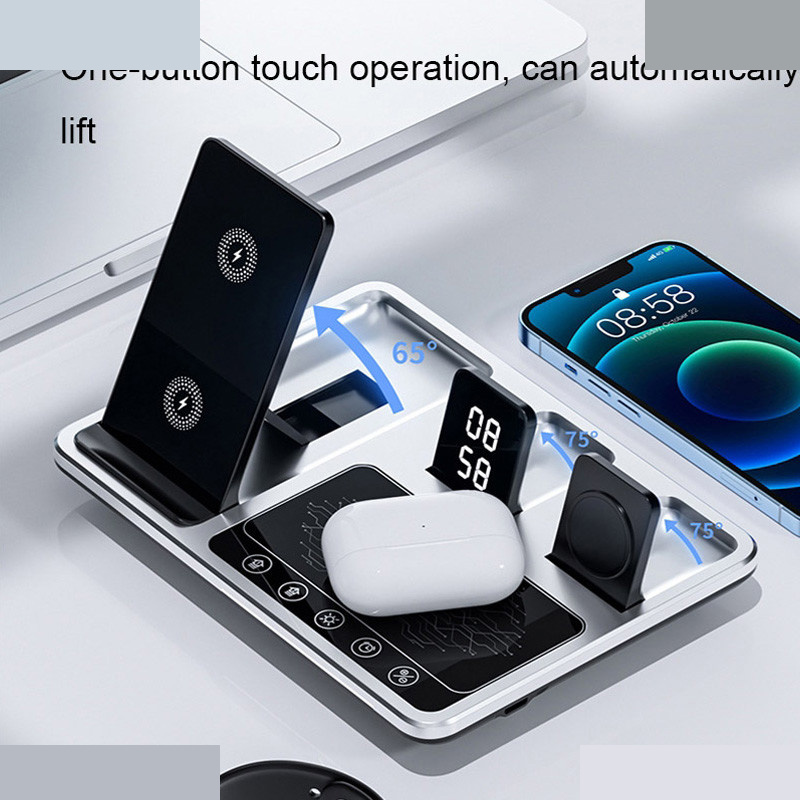 شارژر رومیزی گرین لاین مدل Wireless-Ch station 4 in 1 شارژر رومیزی گرین لاین مدل Wireless-Ch station 4 in 1
