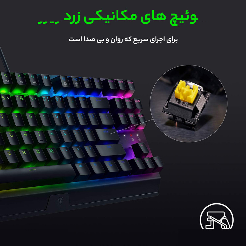 کیبورد ریزر مدل Razer BlackWidow V3 Tenkeyless کیبورد ریزر مدل Razer BlackWidow V3 Tenkeyless