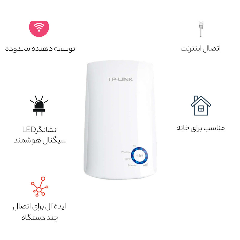 توسعه دهنده شبکه بیسیم N300 تی پی-لینک مدل TL-WA850RE توسعه دهنده شبکه بیسیم N300 تی پی-لینک مدل TL-WA850RE