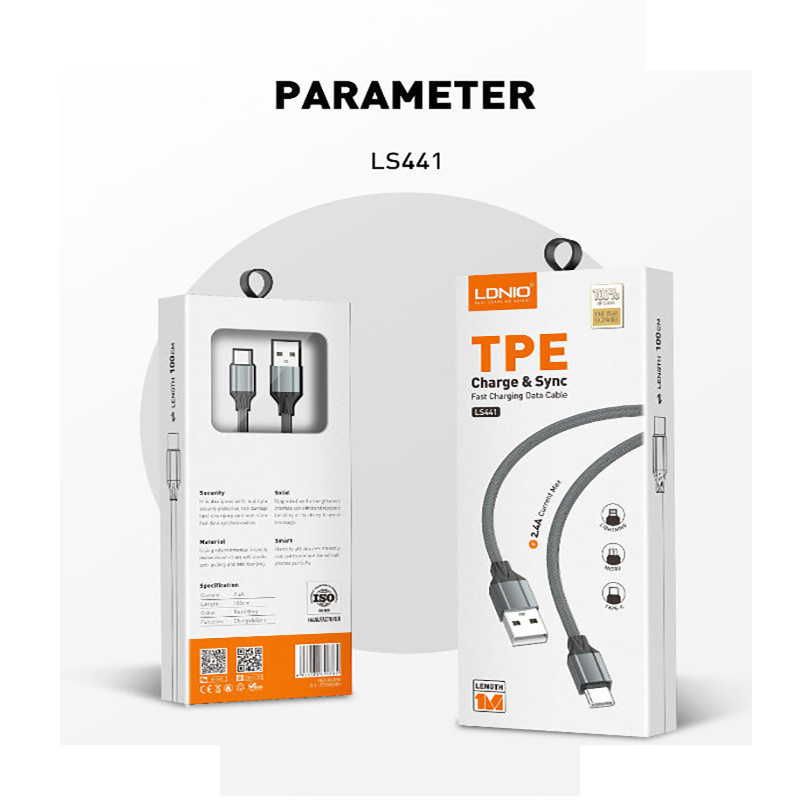 کابل تبدیل USB به microUSB الدینیو مدل LS441 01st طول 1 متر کابل تبدیل USB به microUSB الدینیو مدل LS441 01st طول 1 متر