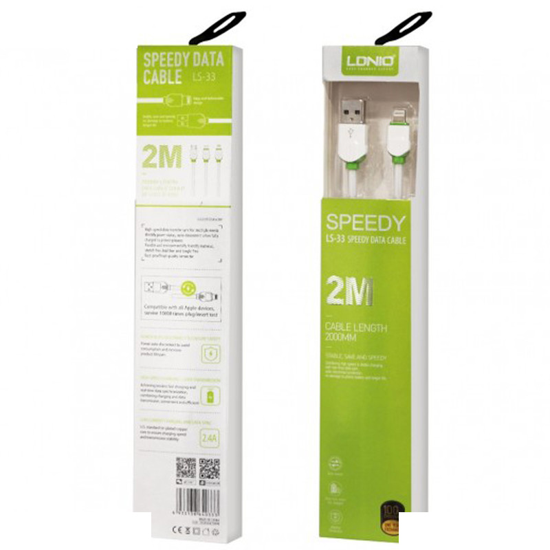 کابل تبدیل USB به لایتنینگ الدینیو مدل LS33 طول 2 متر کابل تبدیل USB به لایتنینگ الدینیو مدل LS33 طول 2 متر