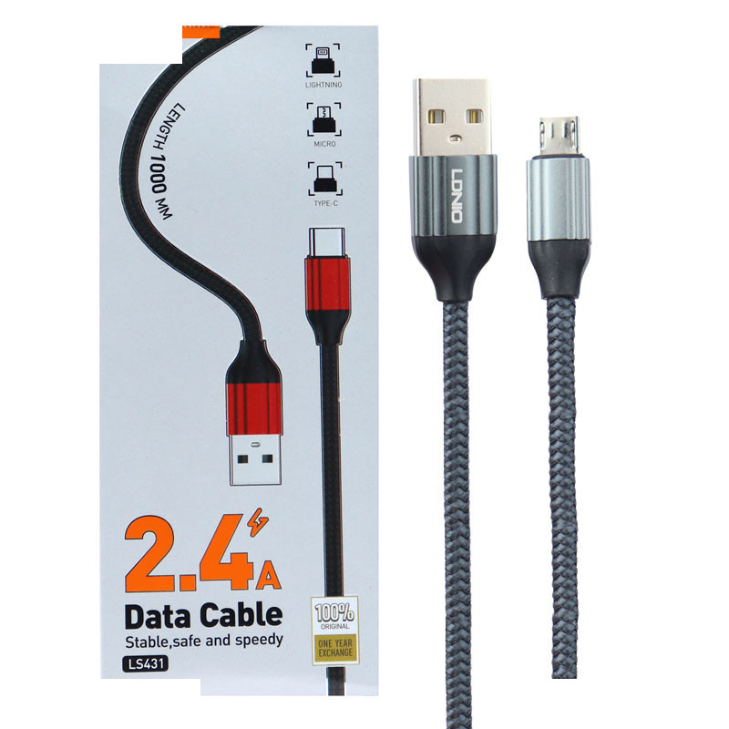 کابل تبدیل USB به microUSB الدینیو مدل LS431 طول ۱ متر کابل تبدیل USB به microUSB الدینیو مدل LS431 طول ۱ متر