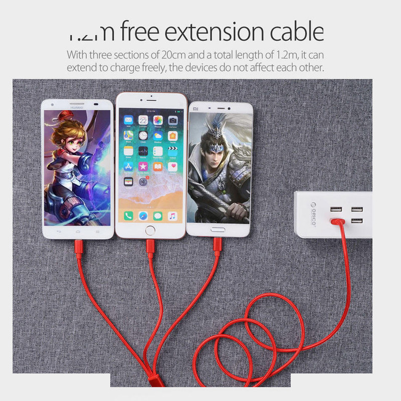 کابل تبدیل USB به لایتنینگ/USB-C/microUSB مودم کت مدل C08 طول 1.2 متر کابل تبدیل USB به لایتنینگ/USB-C/microUSB مودم کت مدل C08 طول 1.2 متر