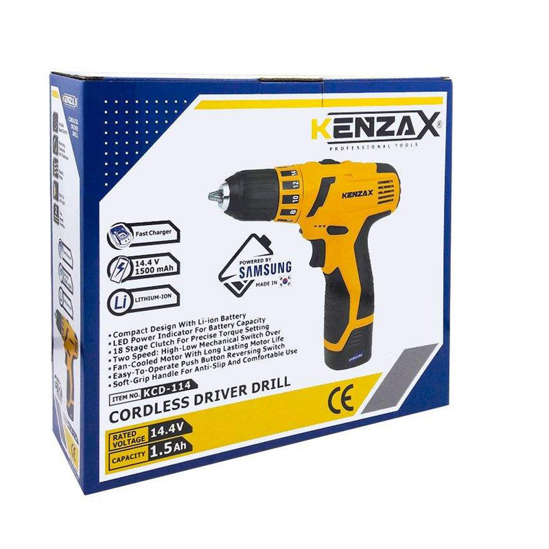 دریل پیچ گوشتی شارژی کنزاکس مدل KCD-114 دریل پیچ گوشتی شارژی کنزاکس مدل KCD-114