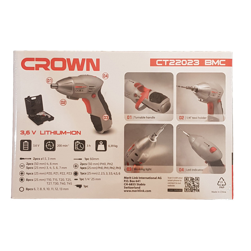 پیچ گوشتی شارژی کرون مدل CT 22023 پیچ گوشتی شارژی کرون مدل CT 22023